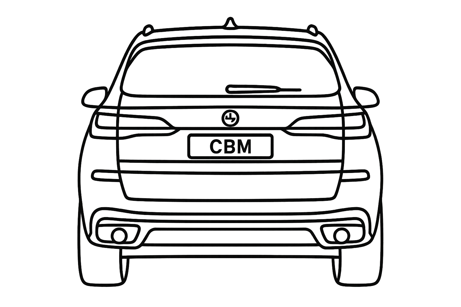 BMW SUV Rear View Illustration – De Moriaan Symmachia Roosendaal